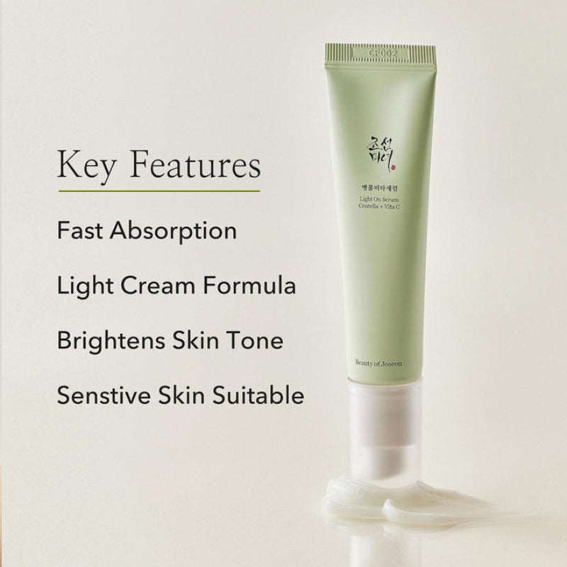 Beauty of Joseon Light On Serum with Centella + Vita C 30 ml Brightening, Soothing & Dark Spot Care (K Beauty)