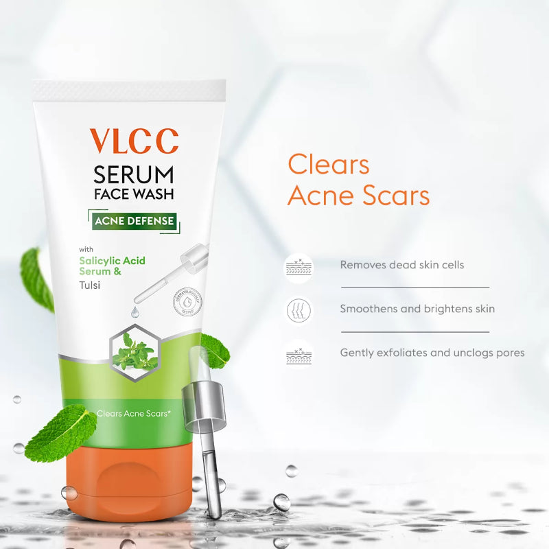VLCC Acne Defense Serum Face Wash with Salicylic Acid & Tulsi 150ml