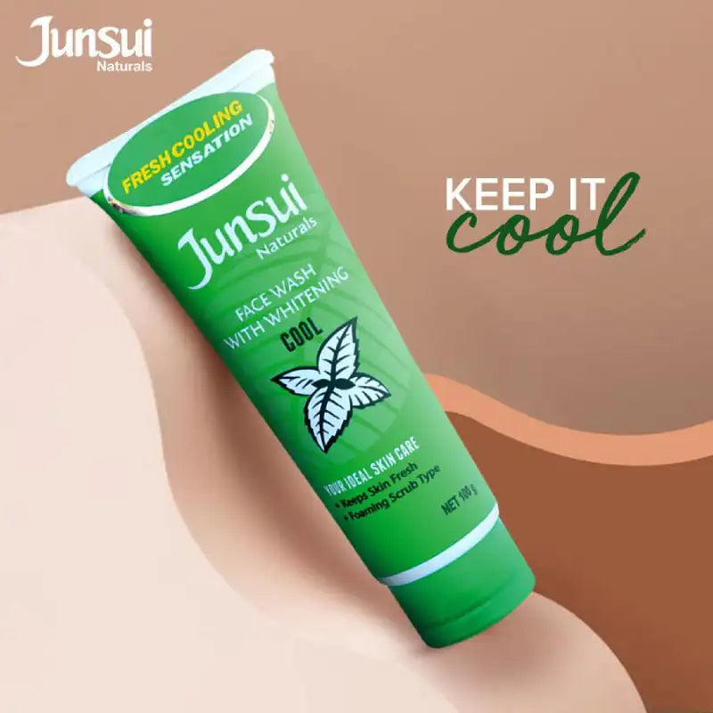 Junsui Cool Facial Wash 100g - Whitening Face Wash for Deep Cleansing, Oil Control & Instant Fresh Cooling Skin Refreshment