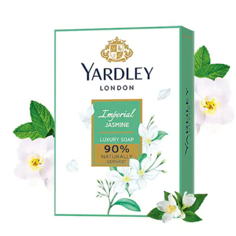 Yardley London Imperial Jasmine Soap 100g - Luxury Floral Jasmine Perfumed Bath Soap for Deep Cleansing, Soft Smooth Skin Fee
