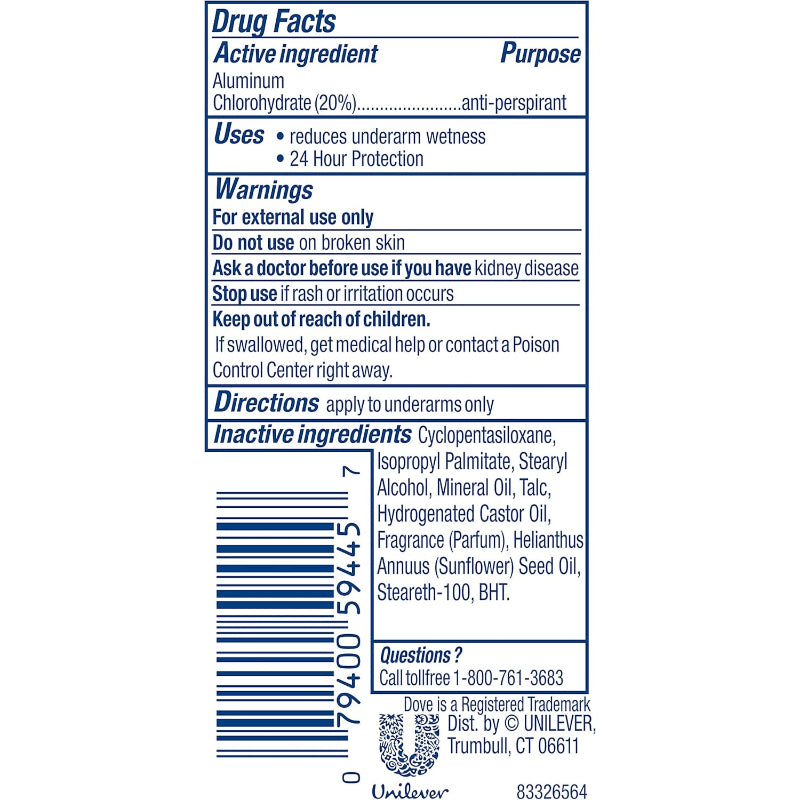 Dove Bloom 24H Invisible Solid Antiperspirant Deodorant Stick 74g