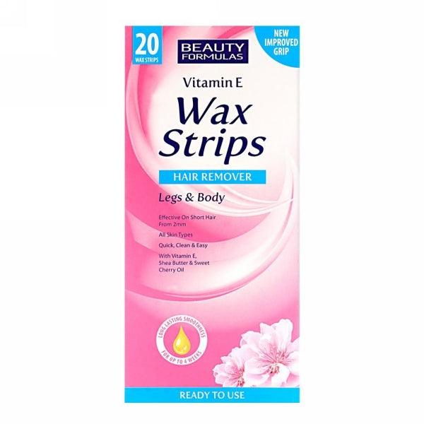 Beauty Formulas Vitamin E Legs & Body Wax Hair Remover Strips 20S
