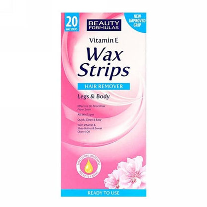 Beauty Formulas Vitamin E Legs & Body Wax Hair Remover Strips 20S