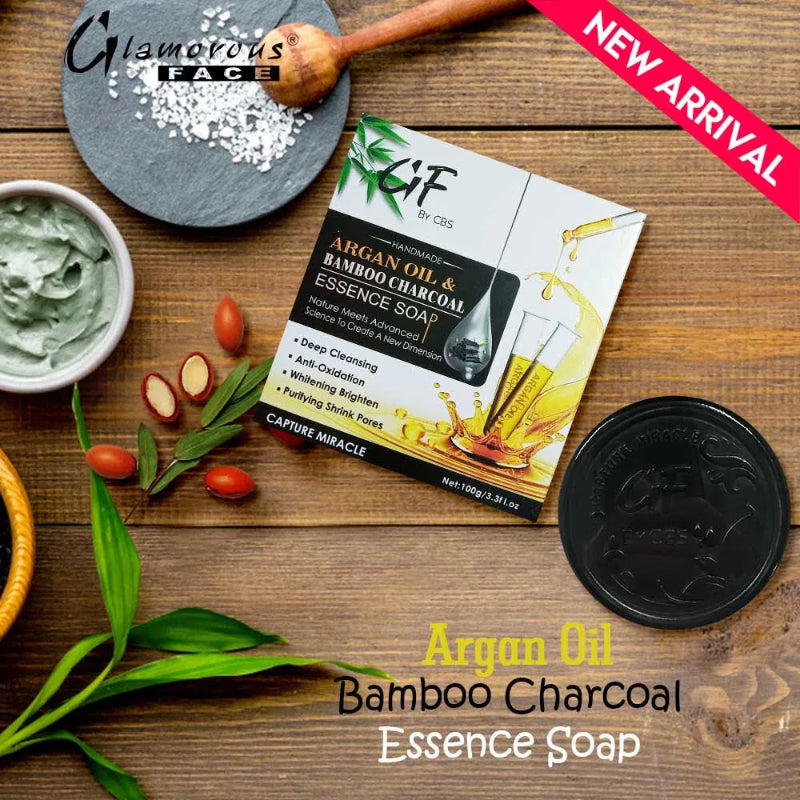 Glamorous Face Argan Oil & Bamboo Charcoal Essence Soap
