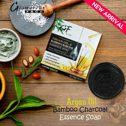 Glamorous Face Argan Oil & Bamboo Charcoal Essence Soap