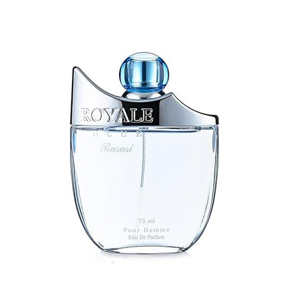 Rasasi Royale Blue Eau de Parfum 75ml - Long Lasting Original Fresh Masculine Fragrance for Men