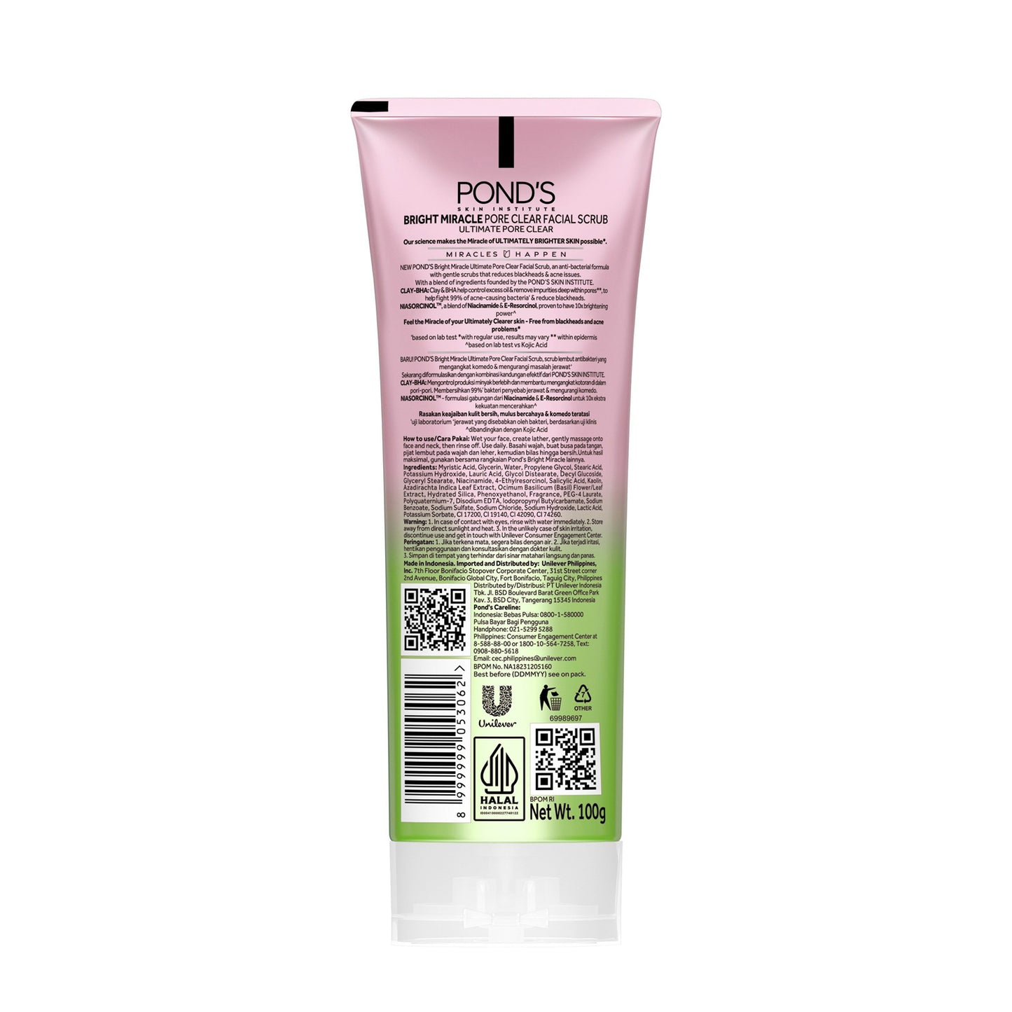 PONDS Pond’s Bright Miracle Ultimate Pore Clear CLAY-BHA Facial Scrub 100g
