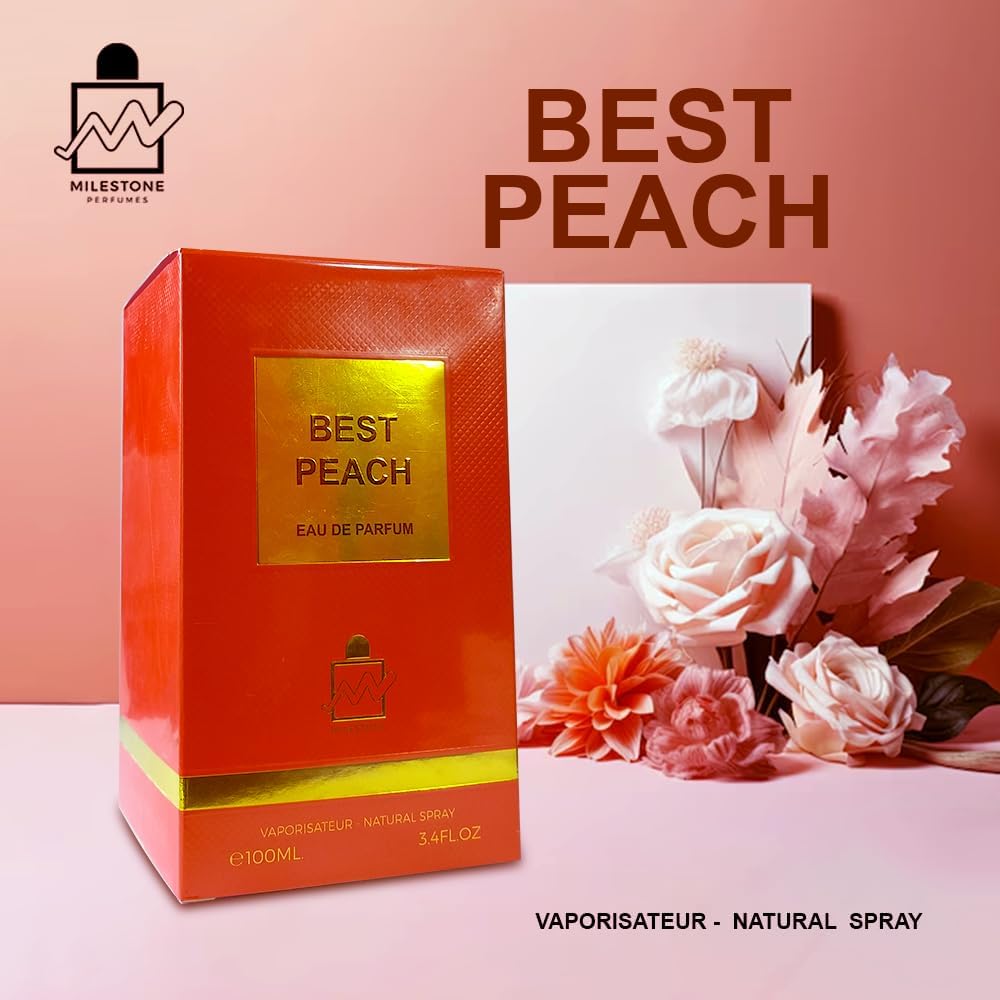 Milestone Parfums Best Peach Eau de Parfum 100ml - Long Lasting Sweet Fruity Fragrance for Men & Women