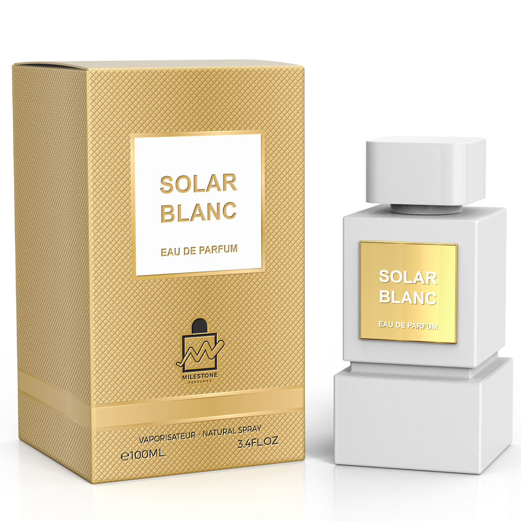 Milestone Parfums Solar Blanc Eau De Parfum 100ml – Long Lasting Fresh Clean Luxury Fragrance for Men & Women