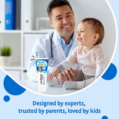Aquafresh 0% Artificial Flavour & Sweetener Milk Teeth Toothpaste 0 - 2 Years 50ml - Gentle 24hr Protection Baby Toothpaste