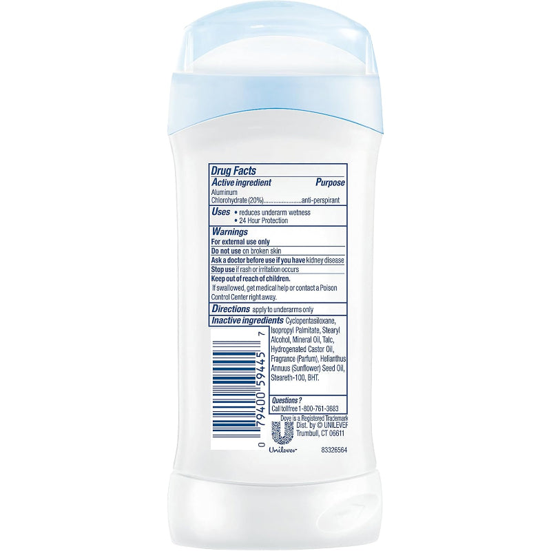 Dove Bloom 24H Invisible Solid Antiperspirant Deodorant Stick 74g