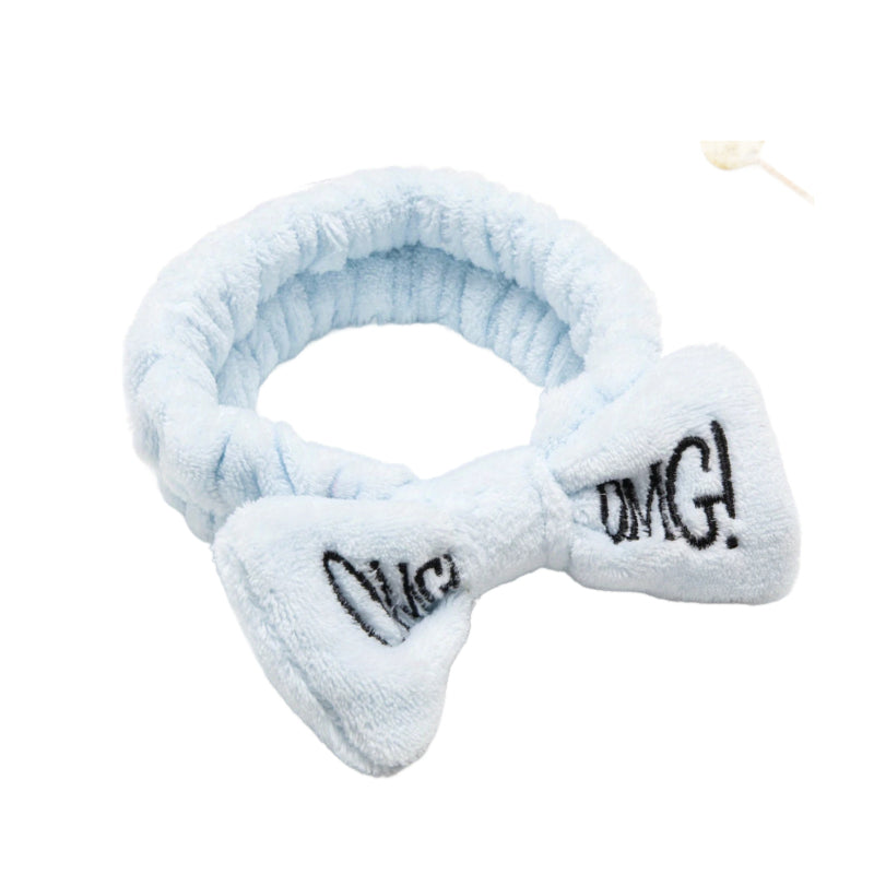OMG Letter Facial Hair Band Bow Knotted (BLUE)