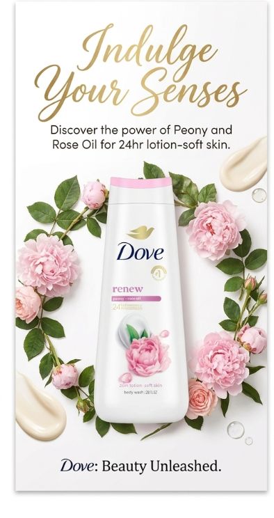 Dove Renewing Peony & Rose Oil Body Wash 20 Fl Oz (591ml)