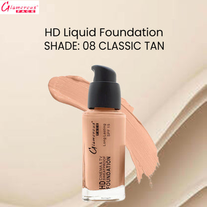 Glamorous Face HD Liquid Foundation (08 Classic Tan)