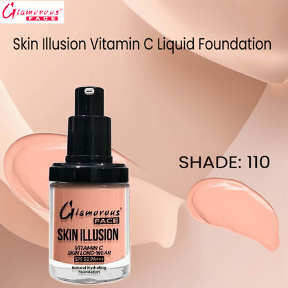 Glamorous Face Skin Illusion Vitamin C Liquid Foundation 25ml (SHADE:110)