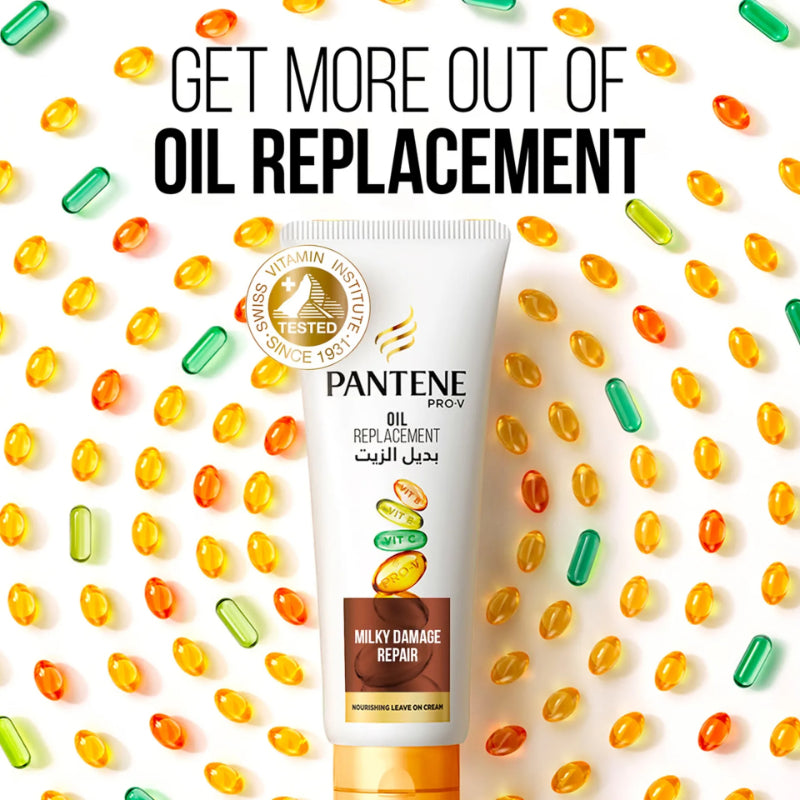 Pantene Pro-V Oil Replacement Milky Damage Repair Nourishing Leave-On Cream 180 ml Repairs & Strengthens Damaged Hair