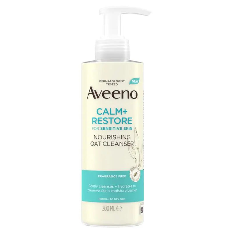 Aveeno Calm + Restore Gentle Nourishing Oat Face Cleanser 200ml Soothing & Hydrating Skin Care