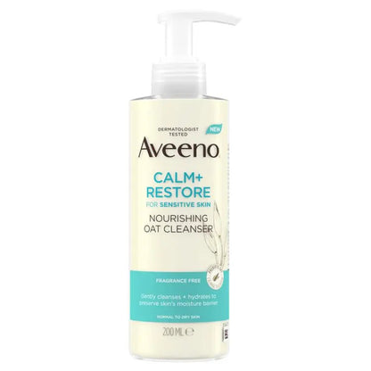 Aveeno Calm + Restore Gentle Nourishing Oat Face Cleanser 200ml Soothing & Hydrating Skin Care
