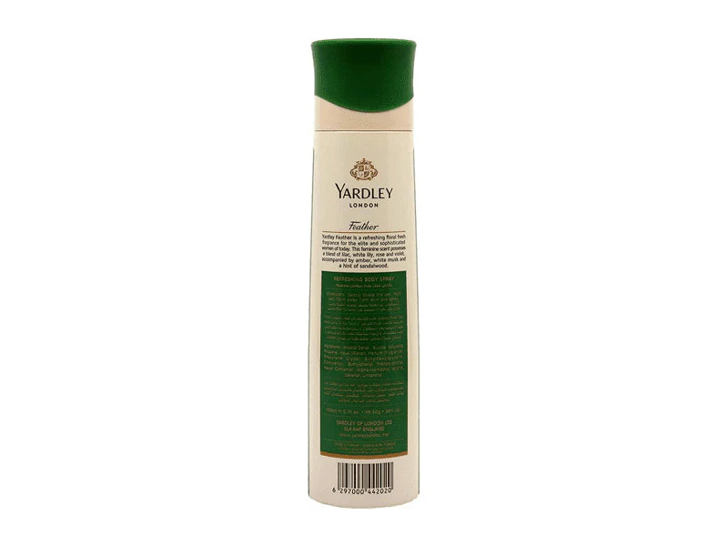Yardley London Feather Body Spray for Women 150ml - Elegant Floral Fresh Fragrance Mist with Lilac, Rose & White Musk Notes, 