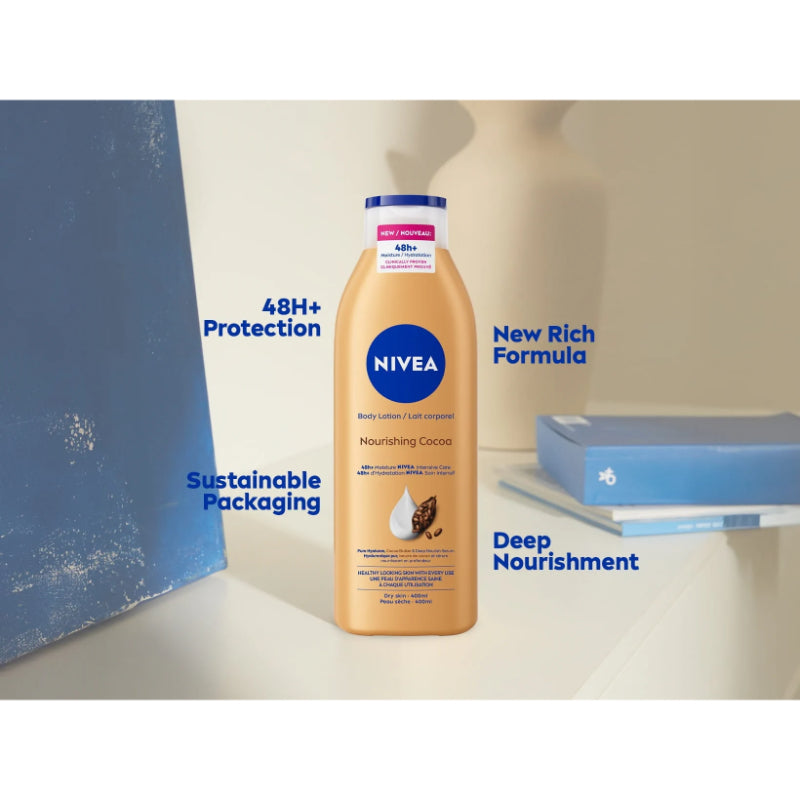 Nivea Nourishing Cocoa Body Lotion 400ml 48H+ Moisture for Dry Skin
