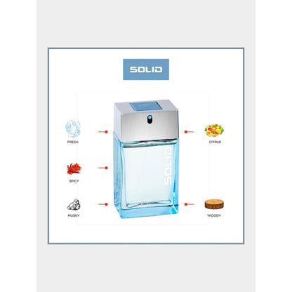 Solid Silver Eau De Toilette for Men 100ml – Long Lasting Masculine Perfume with Fresh Woody Aromatic Fragrance for Daily Wea