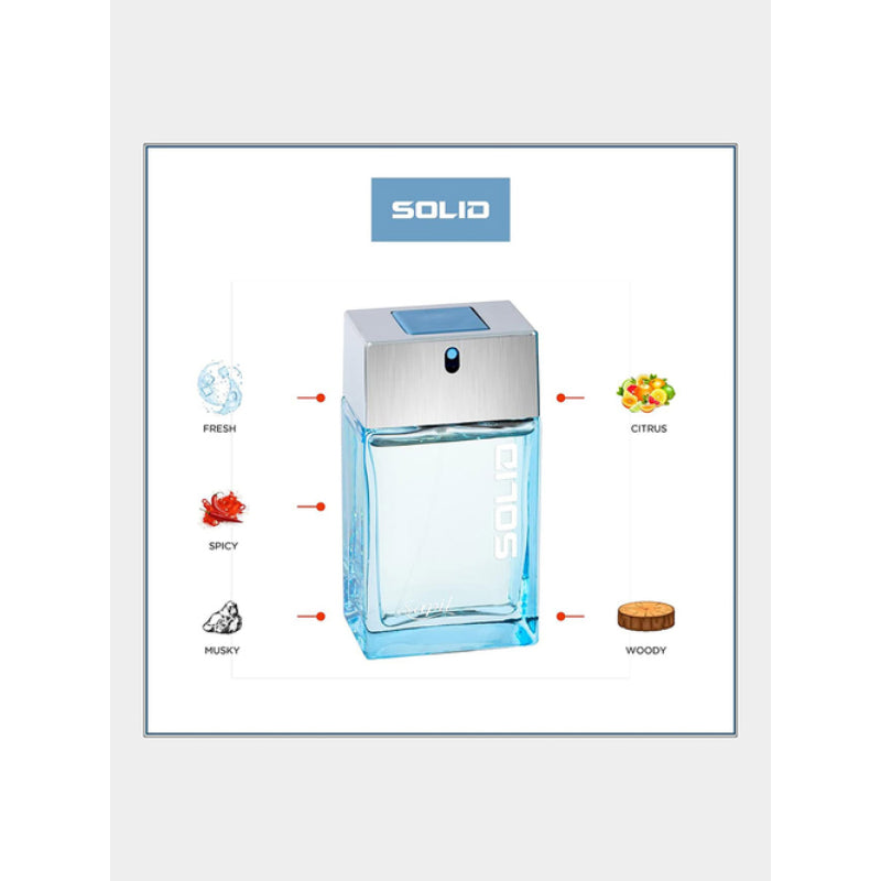 Sapil Solid Silver Eau de Toilette for Men 100ml - Long Lasting Masculine Perfume with Fresh Woody Aromatic Fragrance for Dai
