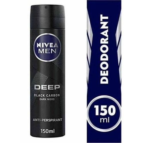 Nivea Men Deep Black Carbon Darkwood 48H Anti-Perspirant Spray Deodorant 150ml