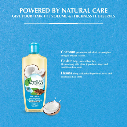 Vatika Naturals Coconut Enriched Hair Oil Volume & Thickness 200ml