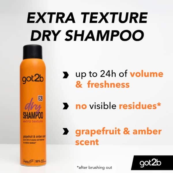 Schwarzkopf Got2b Dry Shampoo with Grapefruit & Amber 200 ml Extra Texture & Fresh Oil Control