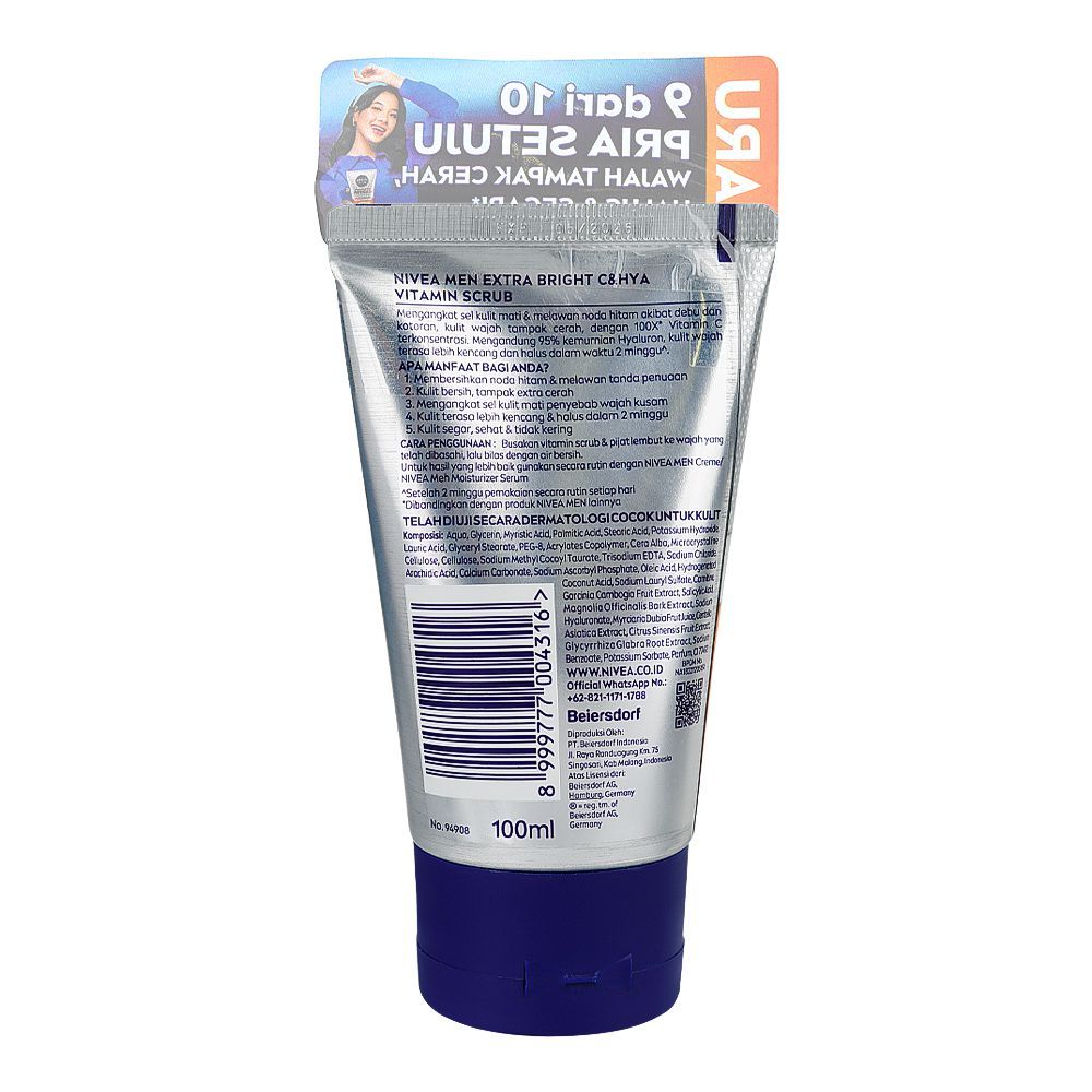 Nivea Men Extra Bright C & Hya Vitamin Scrub 100ml
