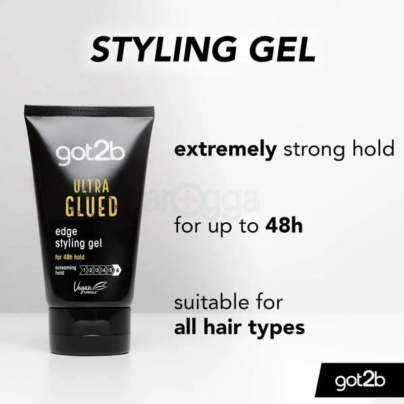 Schwarzkopf Got2b Glued Ultra Styling Hair Gel 150ml Extra Strong Hold & Long-Lasting Style