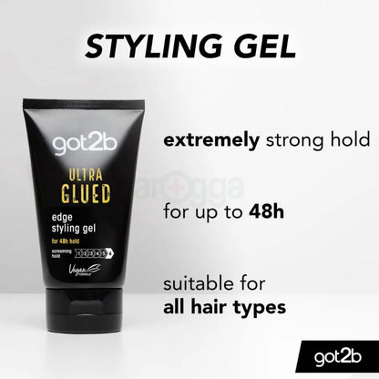 Schwarzkopf Got2b Glued Ultra Styling Hair Gel 150ml Extra Strong Hold & Long-Lasting Style