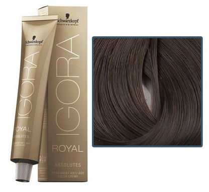 Schwarzkopf Igora Royal Absolutes 4-60 Medium Brown Chocolate Natural Hair Color 60ml Rich Coverage & Long-Lasting Color
