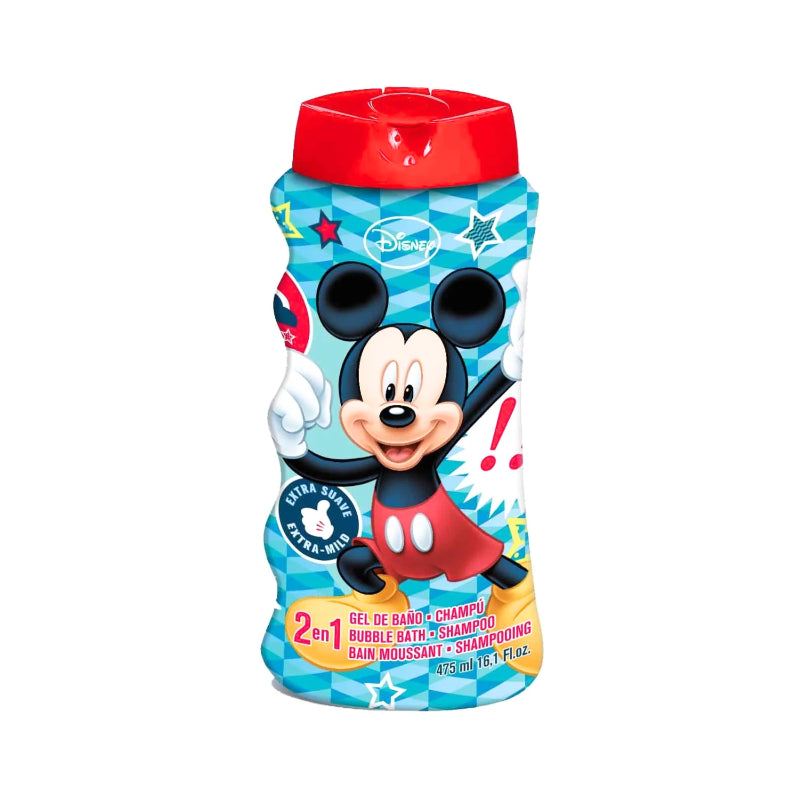 Lorenay Disney Mickey Mouse 2-in-1 Bubble Bath & Shampoo 475ml – Gentle Kids Hair & Body Wash for Soft Cleansing, Tear-Free F