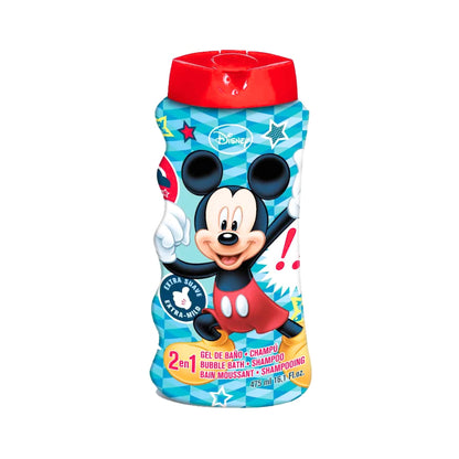 Lorenay Disney Mickey Mouse 2-in-1 Bubble Bath & Shampoo 475ml – Gentle Kids Hair & Body Wash for Soft Cleansing, Tear-Free F