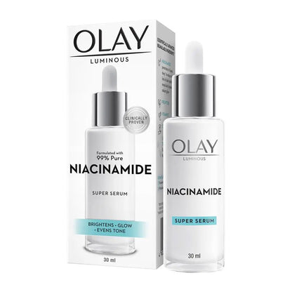 Olay Luminous 99% Pure Niacinamide Super Serum 30ml - Brightens Skin, Boosts Glow & Evens Skin Tone
