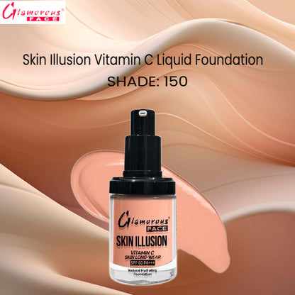 Glamorous Face Skin Illusion Vitamin C Liquid Foundation 25ml (SHADE:150)