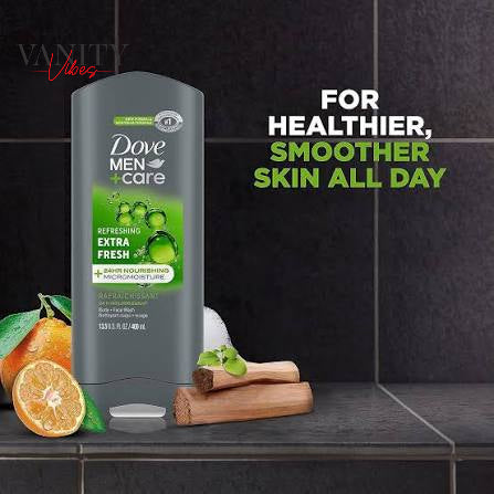 Dove Men+Care Refreshing Extra Fresh Body + Face Wash 400-ml