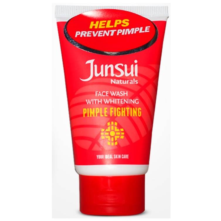 Junsui Naturals Pimple Fighting Whitening Face Wash 50g – Anti Acne Deep Cleansing Gel for Oil Control, Blemish Reduction & C