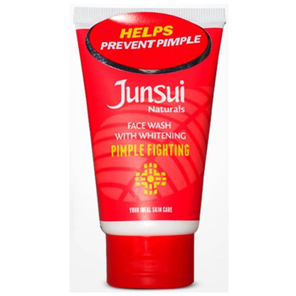 Junsui Naturals Pimple Fighting Whitening Face Wash 50g – Anti Acne Deep Cleansing Gel for Oil Control, Blemish Reduction & C