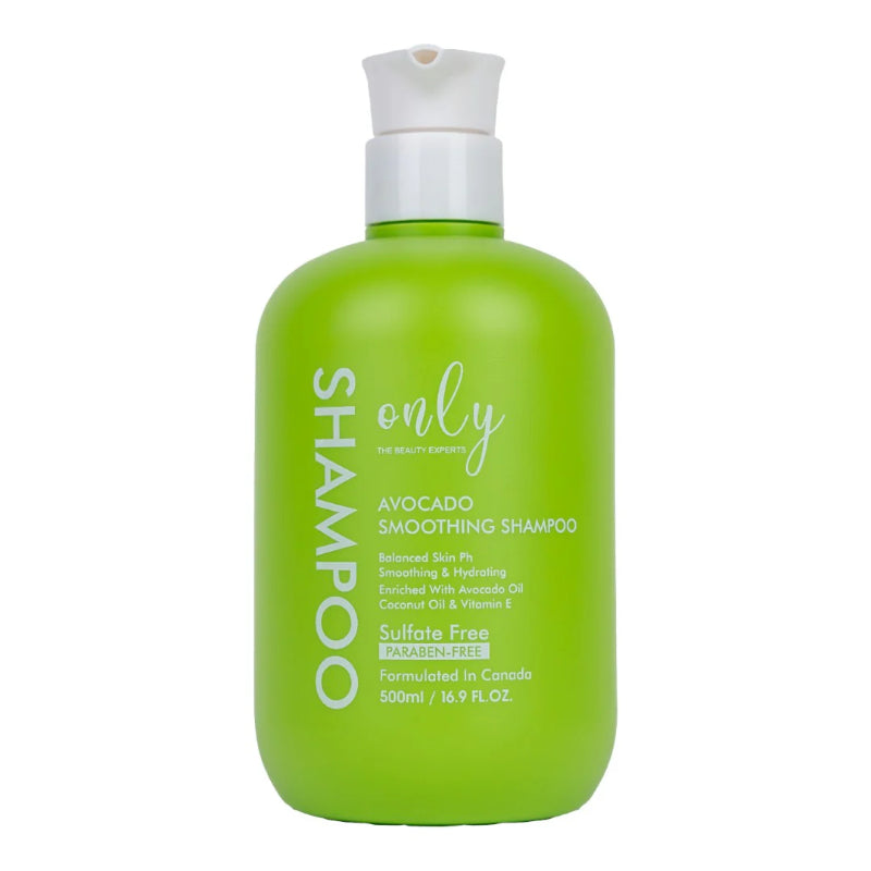 Only Avocado Smoothing Shampoo 500ml – Deep Nourishing Hair Care Shampoo for Frizz Control, Soft Smooth Hair, Dry Hair Repair