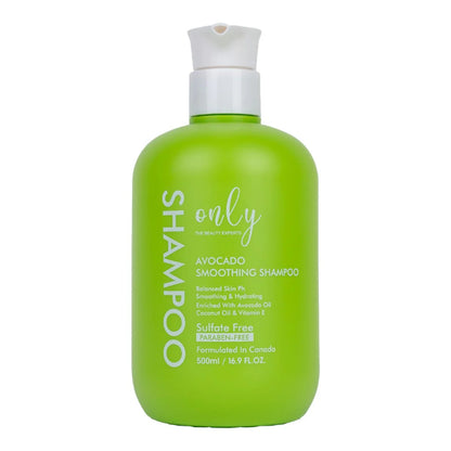 Only Avocado Smoothing Shampoo 500ml – Deep Nourishing Hair Care Shampoo for Frizz Control, Soft Smooth Hair, Dry Hair Repair