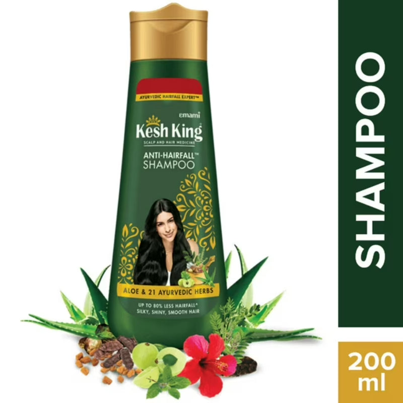 Emami Kesh King Herbal Shampoo 200ml - Ayurvedic Anti Hair Fall Shampoo for Strong Hair Growth, Dandruff Control & Healthy Sc