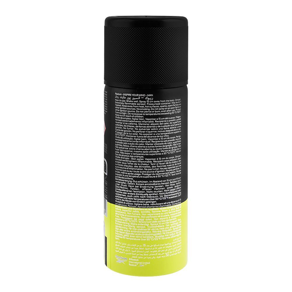 Reebok Inspire For Him Deodorant Body Spray 150ml – Long Lasting Fresh Masculine Fragrance with All Day Odor Protection, Swea