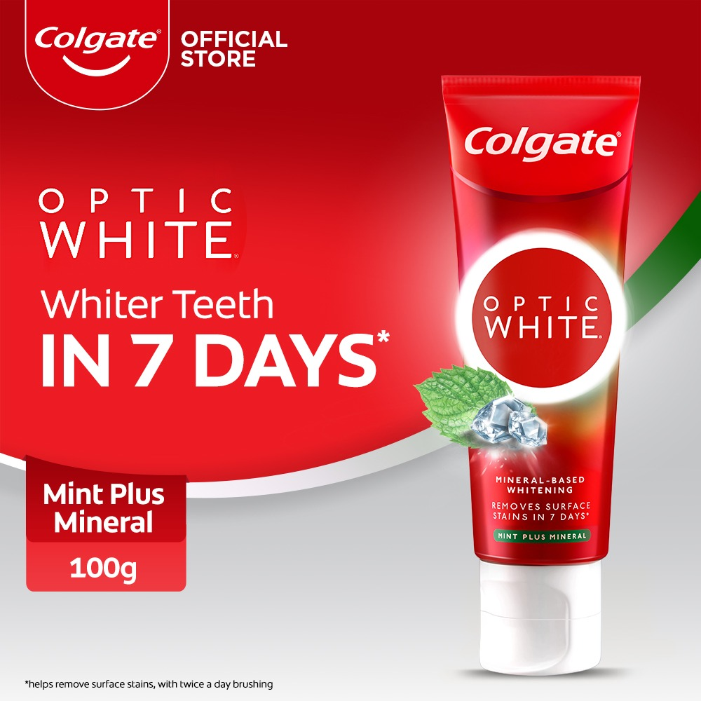 Colgate Optic White Exfoliating Mineral Toothpaste 100g Brightening & Deep Clean Formula