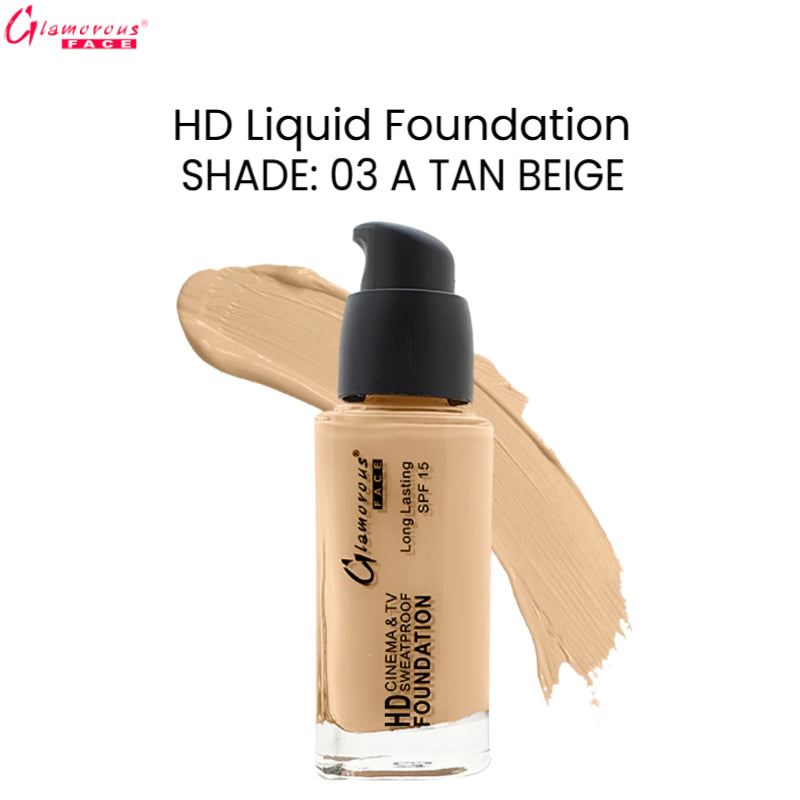 Glamorous Face HD Liquid Foundation (03 A Tan Beige)