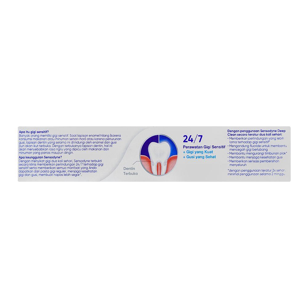 Sensodyne Deep Clean Toothpaste 100g Daily Care for Sensitive Teeth & Thorough Cleaning Halal