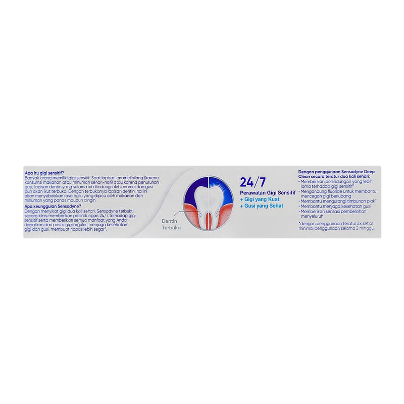 Sensodyne Deep Clean Toothpaste 100g Daily Care for Sensitive Teeth & Thorough Cleaning Halal