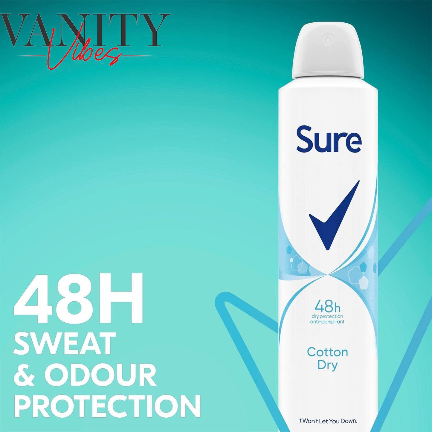 Sure Women 48Hr Cotton Dry Antiperspirant Deodorant Spray 200ml Long-Lasting Freshness & Sweat Protection
