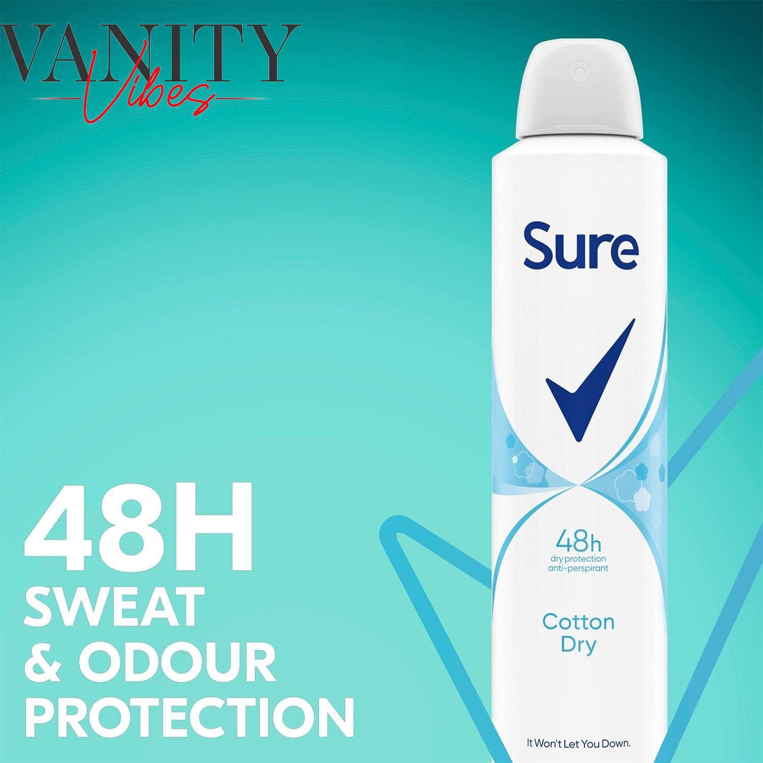 Sure Women 48Hr Cotton Dry Antiperspirant Deodorant Spray 200ml Long-Lasting Freshness & Sweat Protection